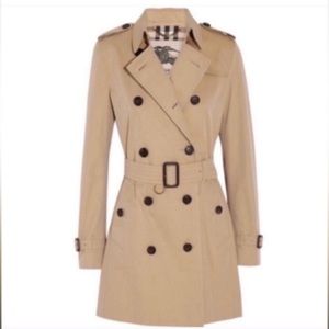 Burberry London heritage Kensington honey trench coat